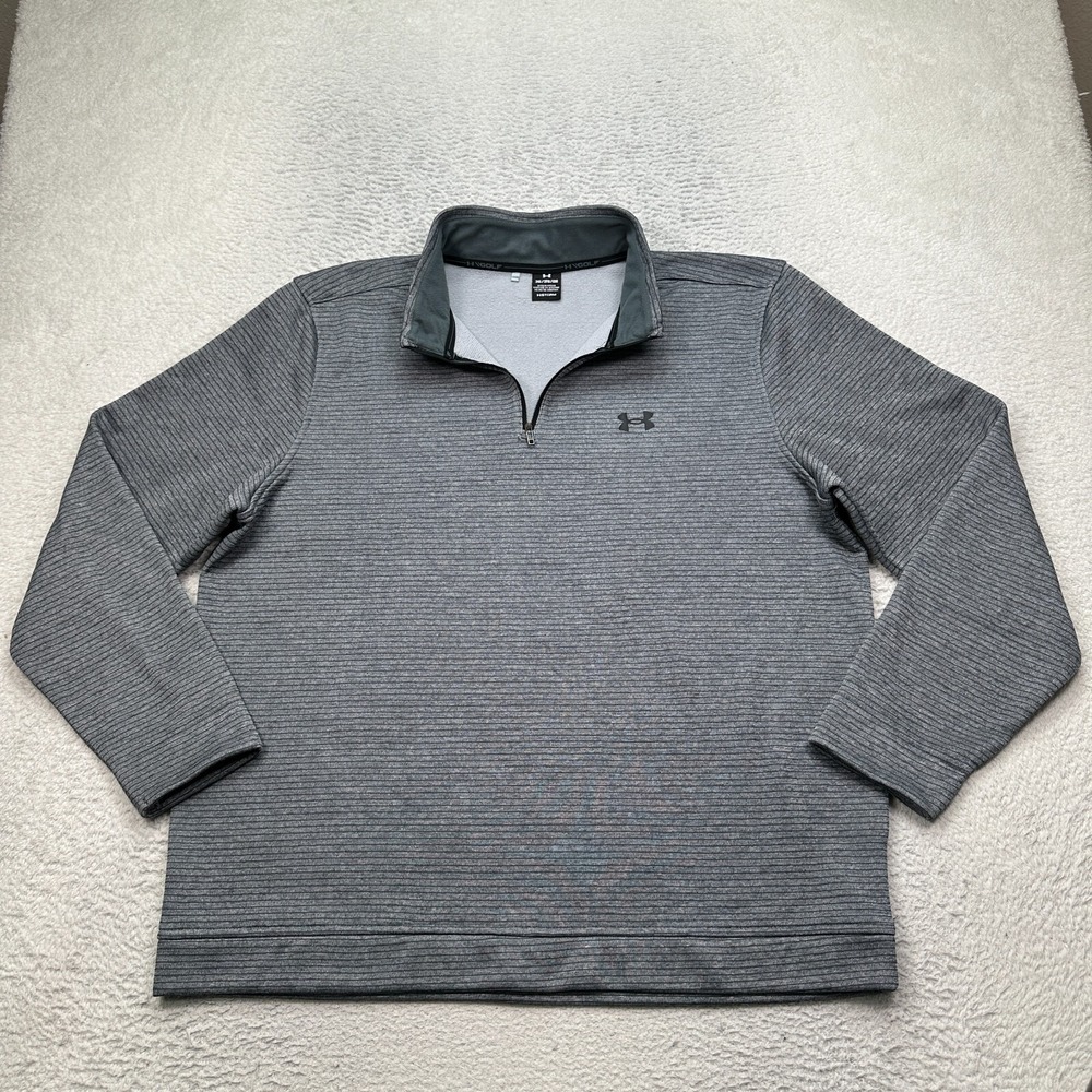 Under Armour Golf Sweater Long Sleeve Pullover 1/4 Zip Size XXL 1373674 Storm‎